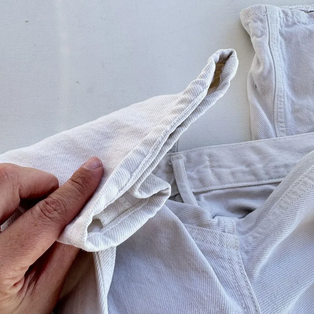 Agolde Womens Size 27 White 90s Pinch Waist in Drum Button Fly Straight Leg Jean - Picture 12 of 12